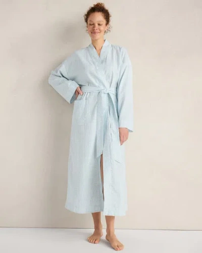 Haven Well Within Cotton Linen Faded Dot Robe In Blue