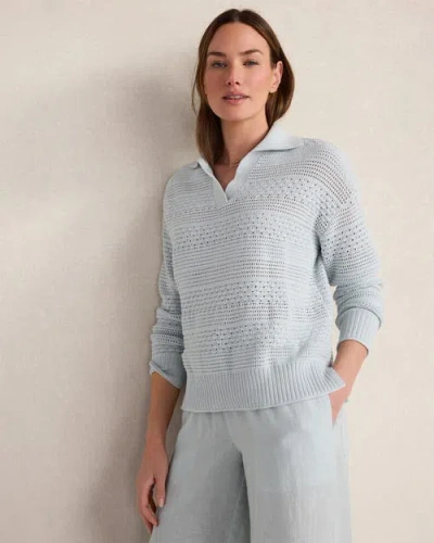Haven Well Within Cotton Mixed Stitch Johnny Collar Sweater In Brown