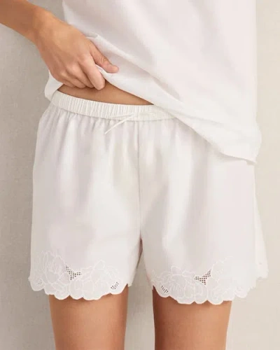 Haven Well Within Cotton Poplin Embroidered Shorts In White