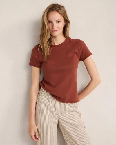 Haven Well Within Cotton Slub Fitted Tee In Brown
