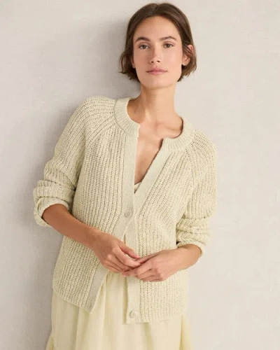 Haven Well Within Cotton Tape Yarn V-neck Cardigan In Yellow