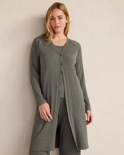 Haven Well Within Drapey Rib Knit Duster In Gray