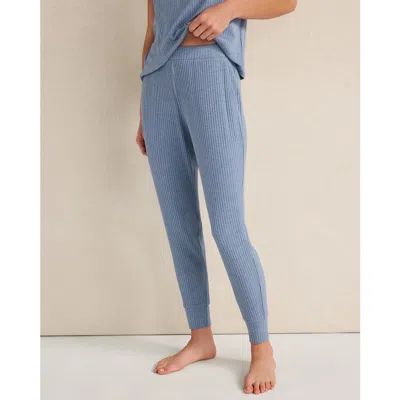 Haven Well Within Drapey Rib Knit Joggers In Blue