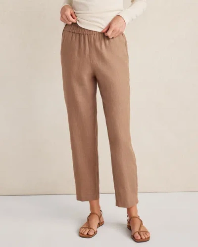 Haven Well Within Everweave Linen Tapered Pants In Brown