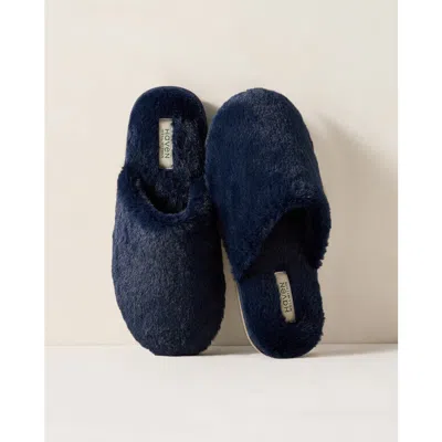 Haven Well Within Faux Fur Slippers In Blue