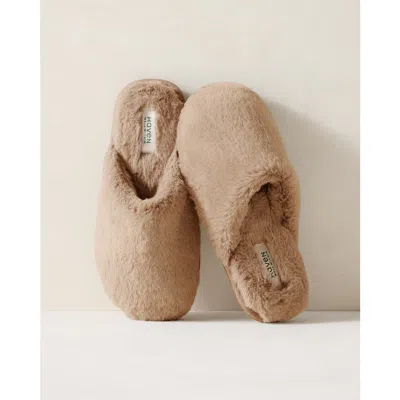 Haven Well Within Faux Fur Slippers In Brown