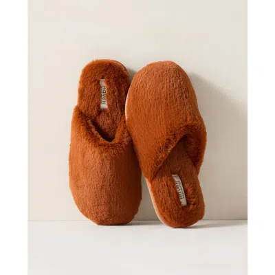 Haven Well Within Faux Fur Slippers In Terra Cotta