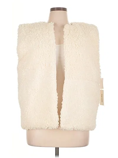 Pre-owned Haven Well Within Faux Fur Vest In Ivory