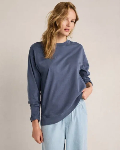 Haven Well Within Garment-dyed Organic Cotton Jersey Pullover In Blue