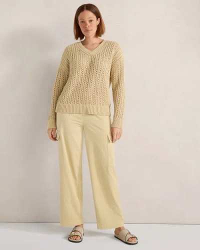 Haven Well Within Garment-dyed Organic Cotton Jersey Relaxed Cargo Pants In Gold