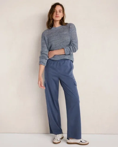 Haven Well Within Garment-dyed Organic Cotton Jersey Relaxed Cargo Pants In Blue