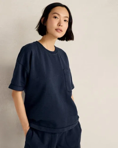Haven Well Within Garment-dyed Organic Cotton Slub Terry Tee In Blue