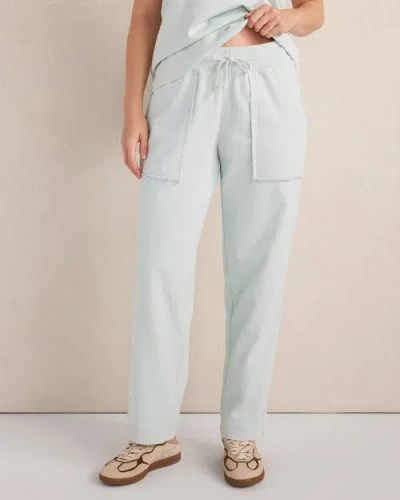 Haven Well Within Garment-dyed Organic Cotton Terry Pants In Blue