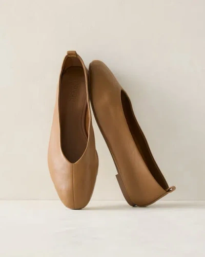 Haven Well Within Leather Almond Toe Flats In Brown