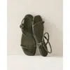Haven Well Within Leather Double Strap Knot Sandals In Green