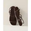 Haven Well Within Leather Double Strap Knot Sandals In Brown