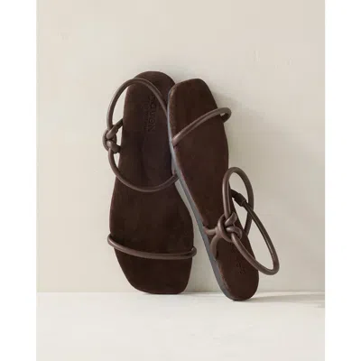 Haven Well Within Leather Double Strap Knot Sandals In Brown