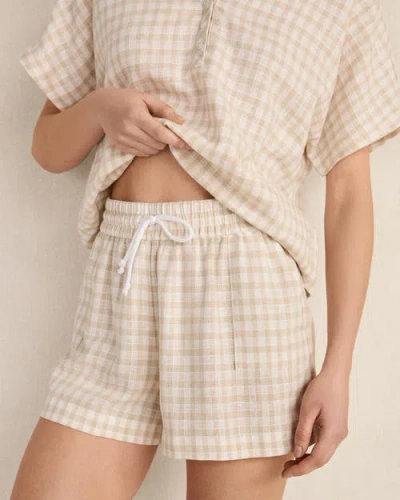 Haven Well Within Linen Blend Gingham Shorts