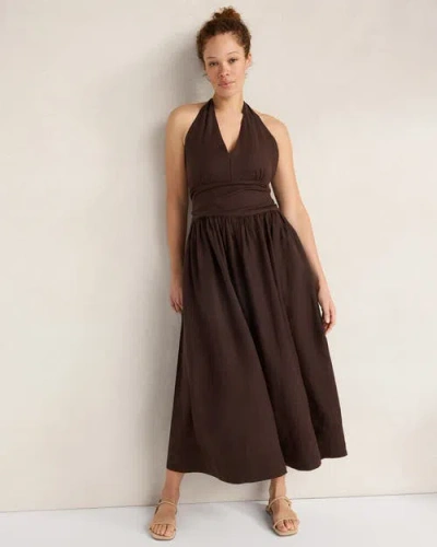 Haven Well Within Linen Halter Maxi Dress In Brown