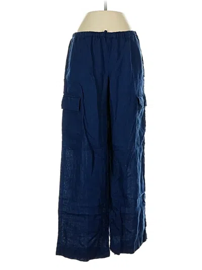 Pre-owned Haven Well Within Linen Pants In Blue