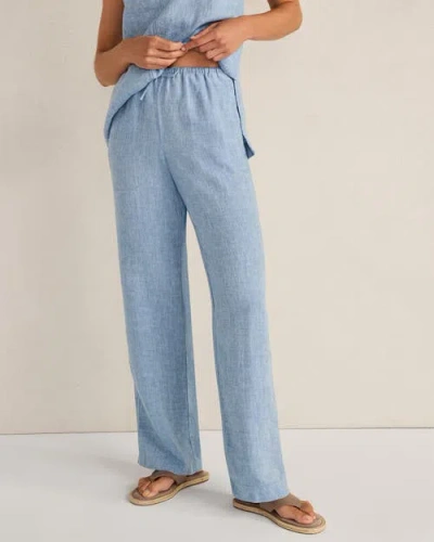Haven Well Within Linen Slim Pants In Blue