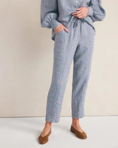 Haven Well Within Linen Straight Leg Pants In Blue