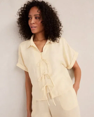Haven Well Within Linen Tie-front Top In Neutral