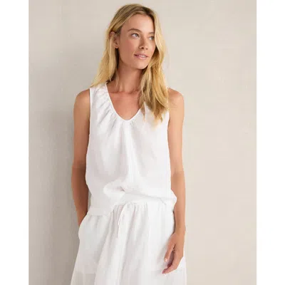 Haven Well Within Linen U-neck Tank In White