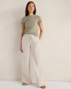 Haven Well Within Linen Wide Leg Drawstring Pants In White