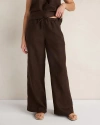 Haven Well Within Linen Wide Leg Drawstring Pants In Brown