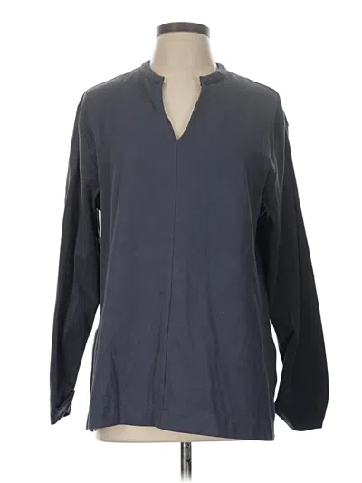 Pre-owned Haven Well Within Long Sleeve Blouse In Gray