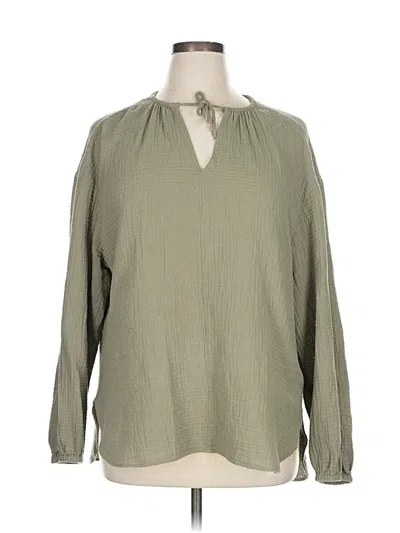 Pre-owned Haven Well Within Long Sleeve Blouse In Green