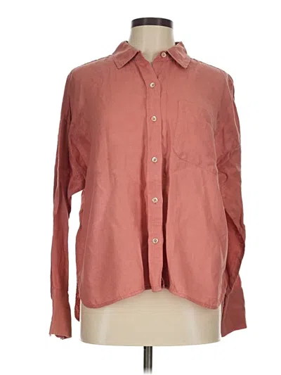 Pre-owned Haven Well Within Long Sleeve Button Down Shirt In Burgundy