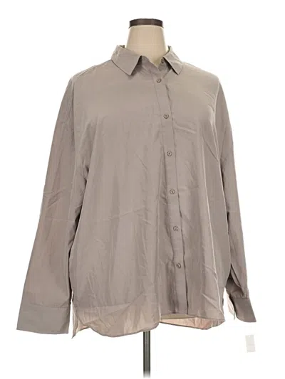 Pre-owned Haven Well Within Long Sleeve Button Down Shirt In Gray