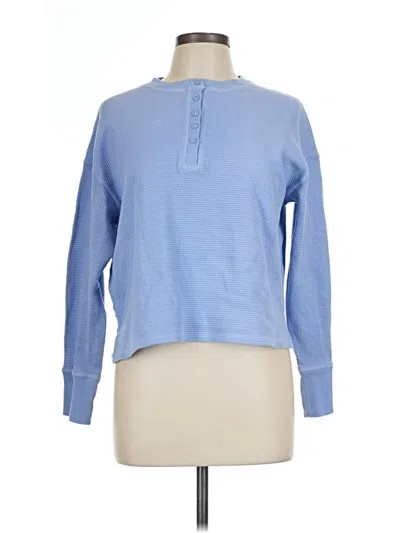 Pre-owned Haven Well Within Long Sleeve Henley Shirt In Blue