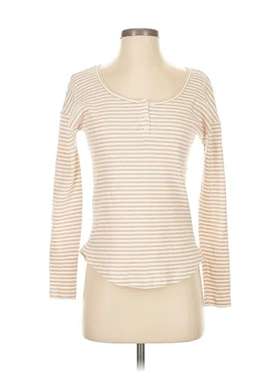 Pre-owned Haven Well Within Long Sleeve Henley Shirt In White