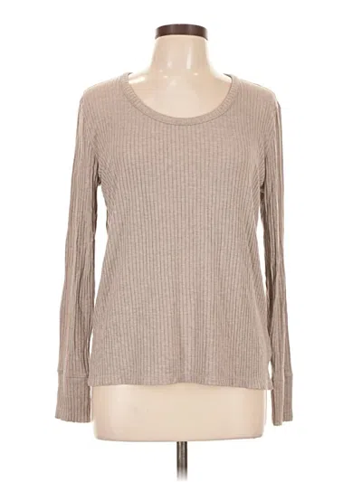 Pre-owned Haven Well Within Long Sleeve Top Gray Crew Neck Tops