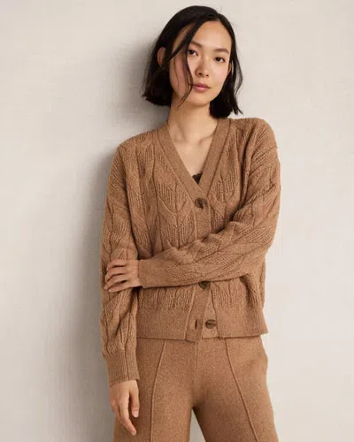 Haven Well Within Organic Cotton Blend Cable Knit Cardigan In Acorn