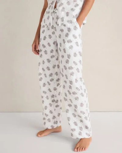 Haven Well Within Organic Cotton Gauze Tossed Fern Pajama Pants In Blue