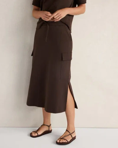 Haven Well Within Organic Cotton Interlock Cargo Skirt In Brown