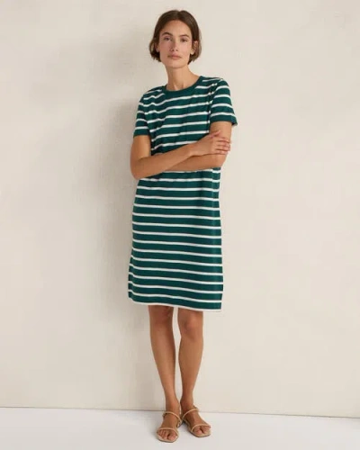 Haven Well Within Organic Cotton Interlock Striped T-shirt Dress In Blue