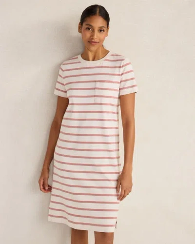 Haven Well Within Organic Cotton Interlock Striped T-shirt Dress In White