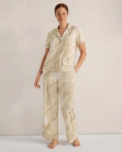 Haven Well Within Organic Cotton Jersey Abstract Fawn Pajama Pants In Neutral