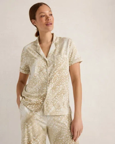 Haven Well Within Organic Cotton Jersey Abstract Fawn Pajama Top In Gray