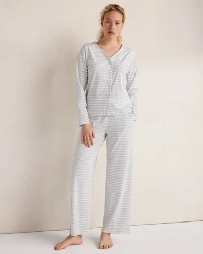 Haven Well Within Organic Cotton Jersey Striped Pants In White