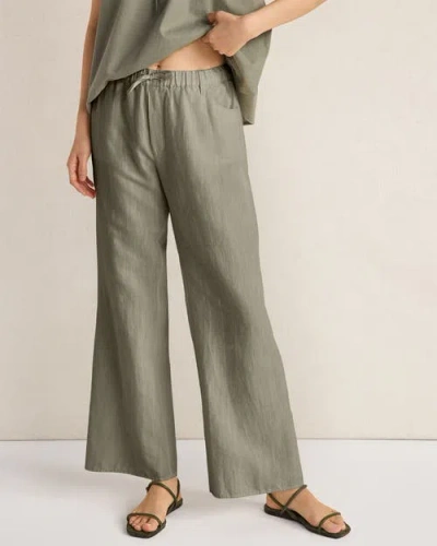 Haven Well Within Organic Cotton Linen Drawstring Pants In Green