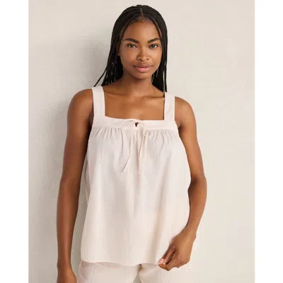 Haven Well Within Organic Cotton Linen Square Neck Top In White