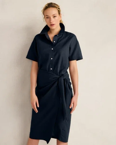 Haven Well Within Organic Cotton Linen Wrap Dress In Black