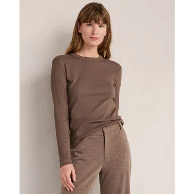 Haven Well Within Organic Cotton Long Sleeve Tee In Brown