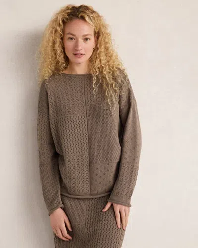 Haven Well Within Organic Cotton Mixed Stitch Roll Neck Sweater In Multi
